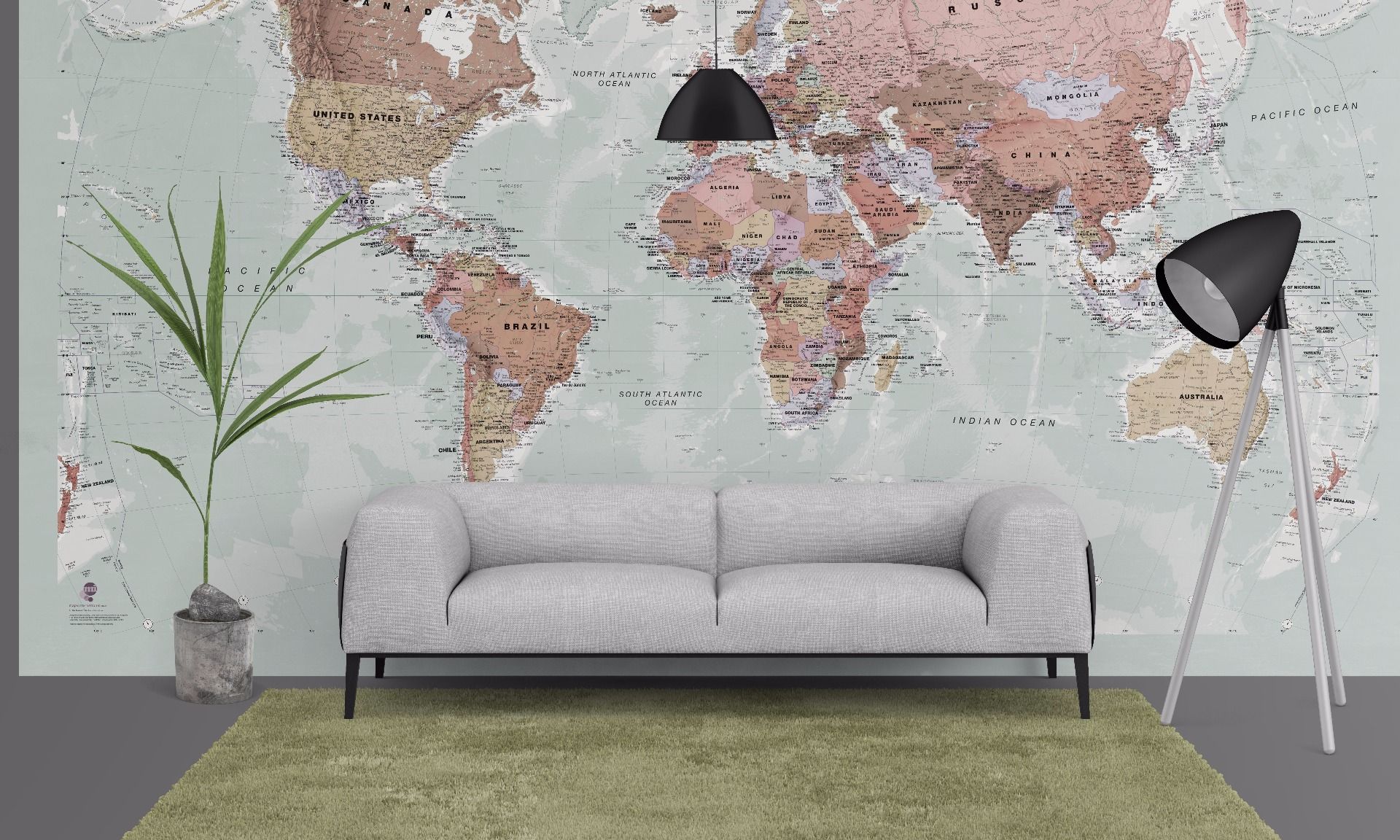 Executive World Map Wallpaper