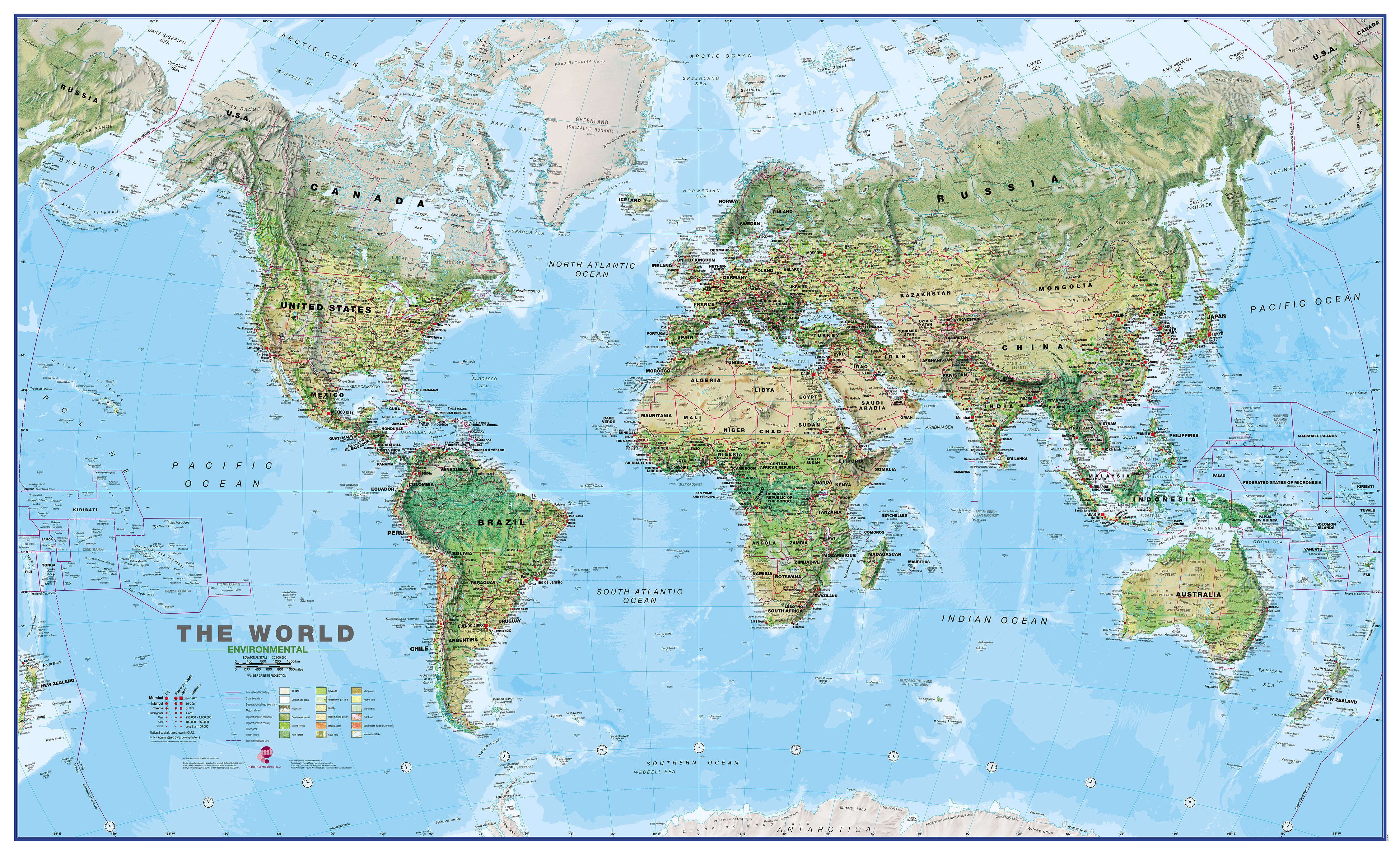 Sides of the world. Географическая карта.